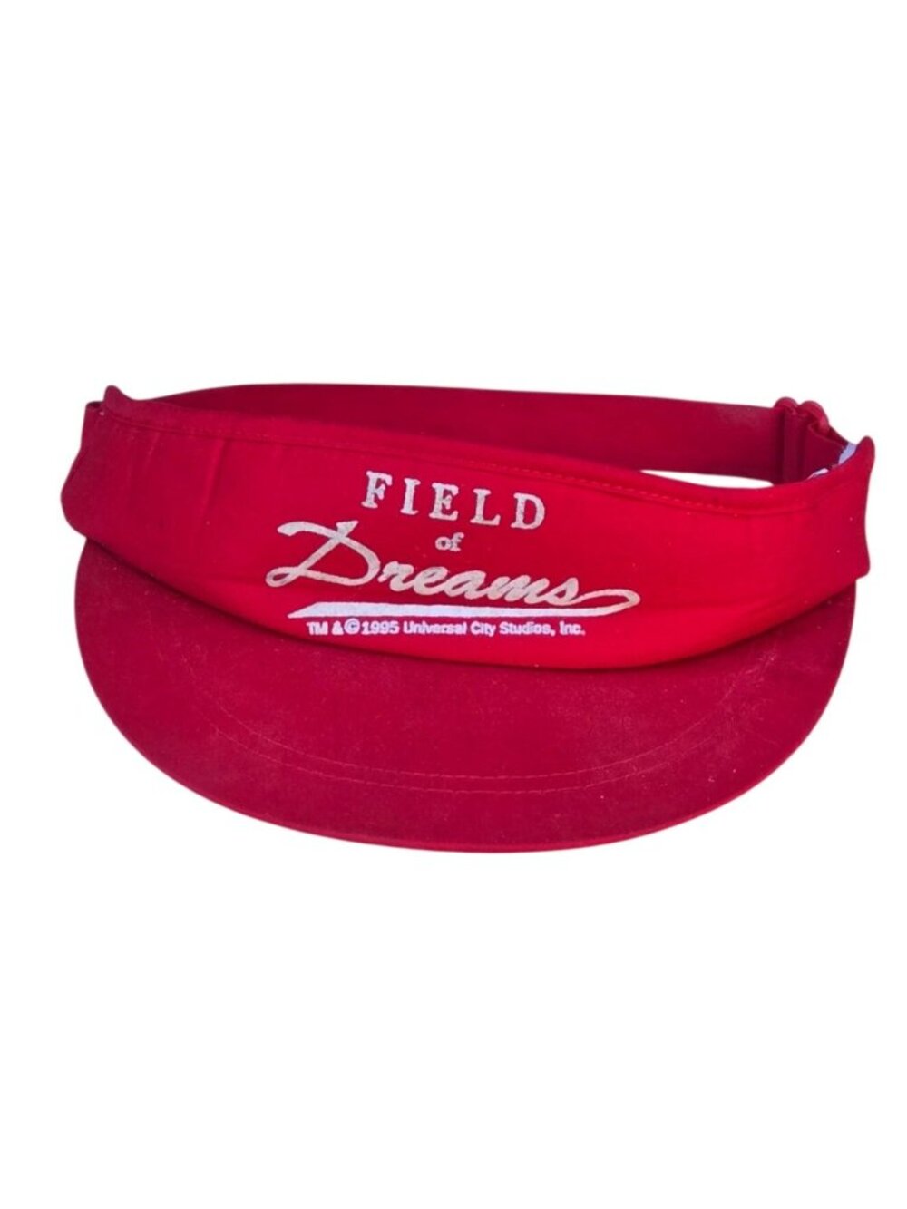 Field Of Dreams 1995 Universal City Studios Red Adjustable Visor Hat Vintage